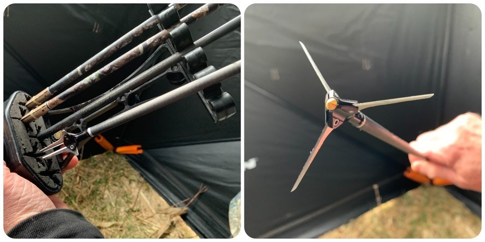 Dirty Bird broadhead in quiver and opened