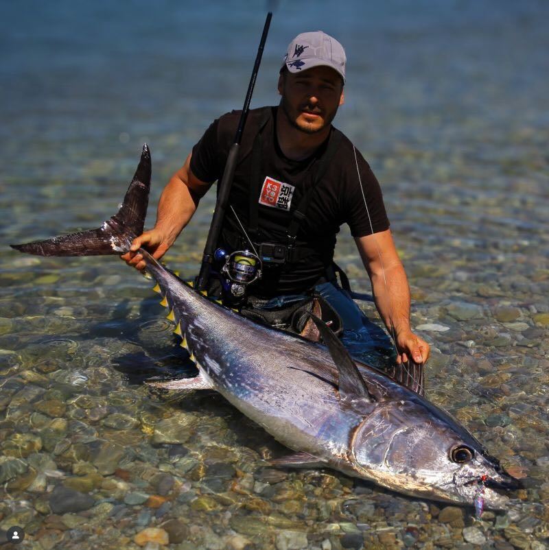 Ivan with bluefin tuna caught from shore
