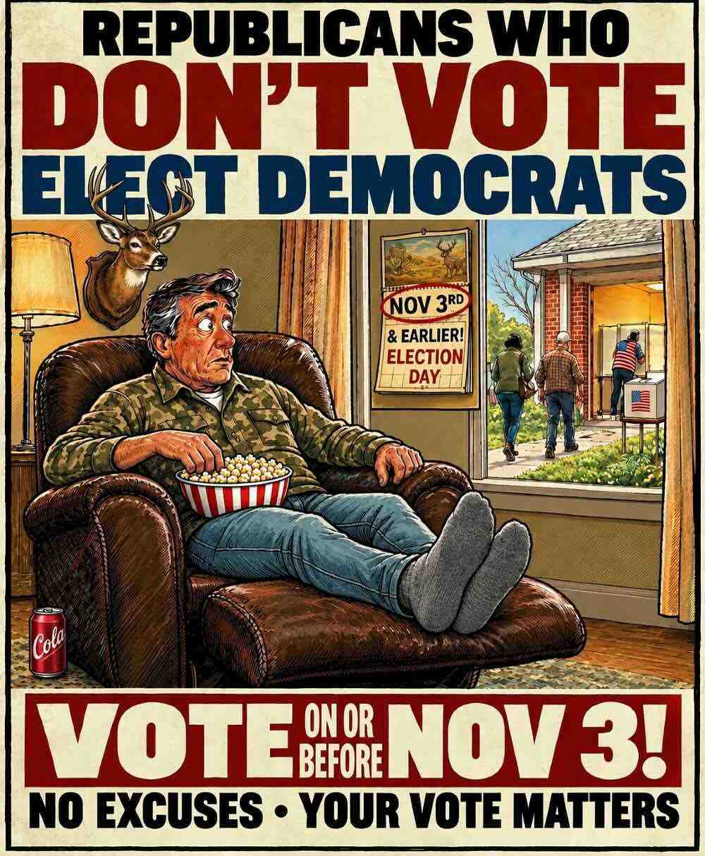 Retro Voting PSA Poster in a Hunting Lodge resize