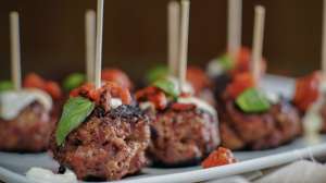 Venison Meatballs with basil and mozarella Camp Chef