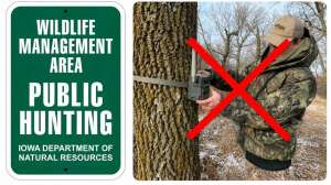 Iowa trail cam ban red x