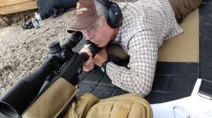 Coyote hunting Mark Kayser practicing the long shot for future hunts copyright Mark Kayser