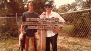 Dave Maas and his dad bass fishing in Florida 1983