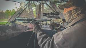 Dave with crossbow in blind