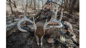Levi Morgan with big buck head on