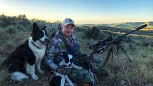 Mark Kayser Sage and Sully on a training session for coyotes copyright Mark Kayser