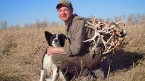 SHA42 Mark Kayser after a day of whitetail deer shed antler hunting copyright Mark Kayser