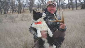 SHA90 Mark Kayser and his dog Sage during a shed antler hunt copyright Mark Kayser edt