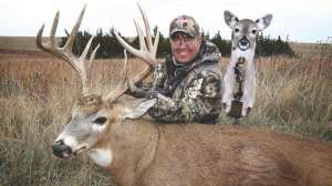 Stalking Doe decoy and buck