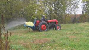 Tractor spraying herbicide beauty