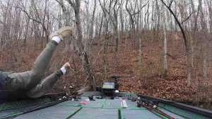 Bass angler falls into lake