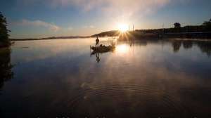 Bass boat sunrise