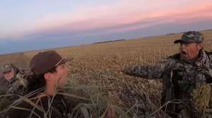 Cropped duck hunter harassment