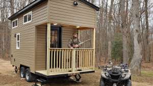 Hunting shack with gun 2