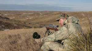 Predator hunter using electronic call 700