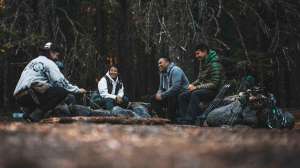 Public land hunters campfire