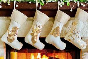 Three Christmas stockings