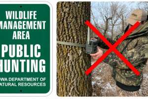 Iowa trail cam ban red x